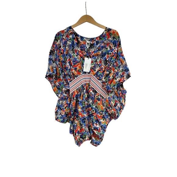 M Missoni 100% Silk Printed Kimono Belted Tunic Top Coverup Size Large New - Picture 1 of 10